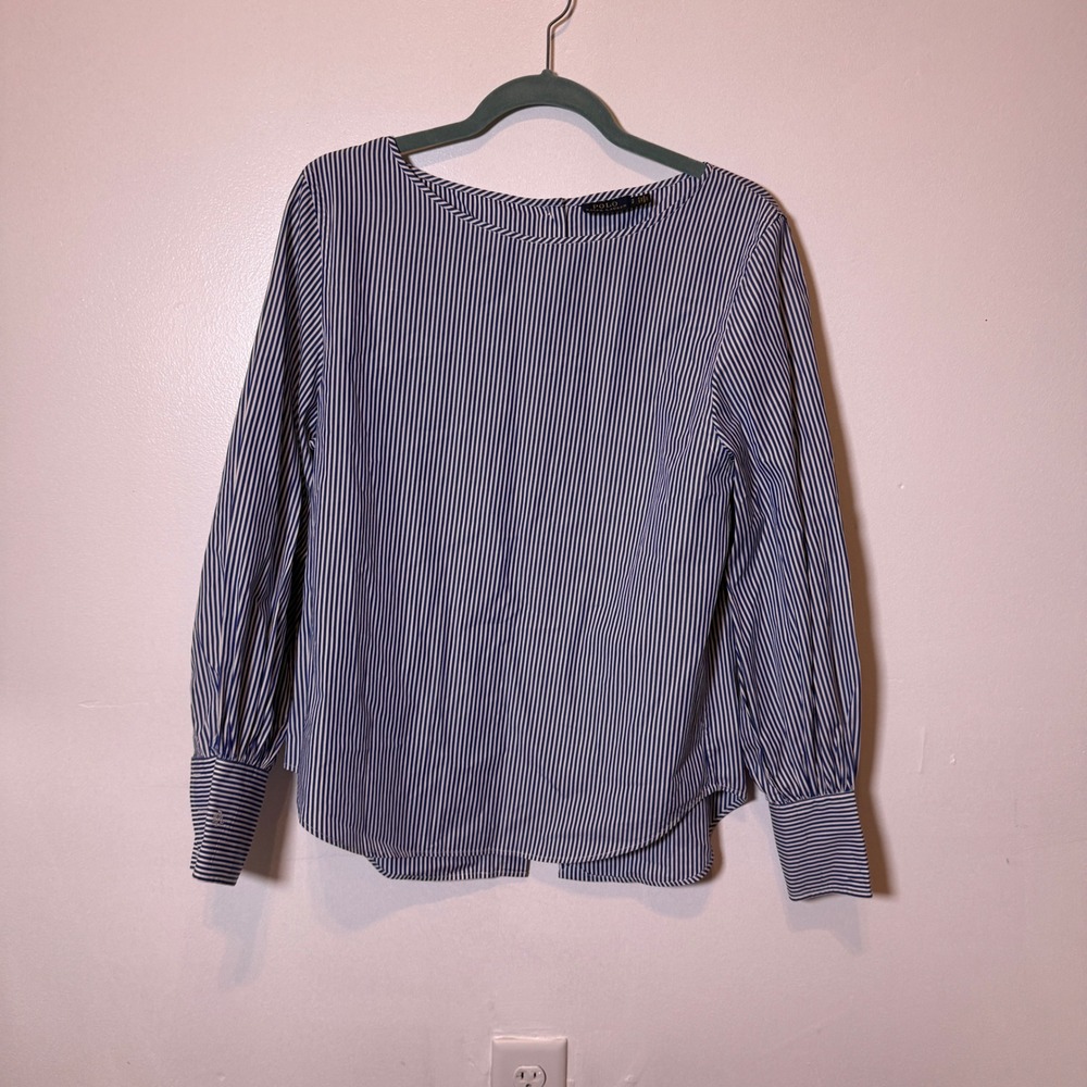Polo Ralph Lauren Striped Button‎ Back Long Sleeve Shirt Womens Size Small